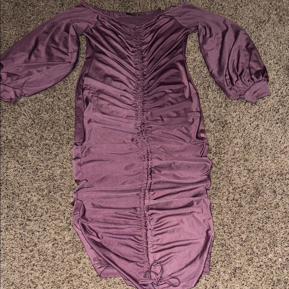 Ruched Purple Dress
